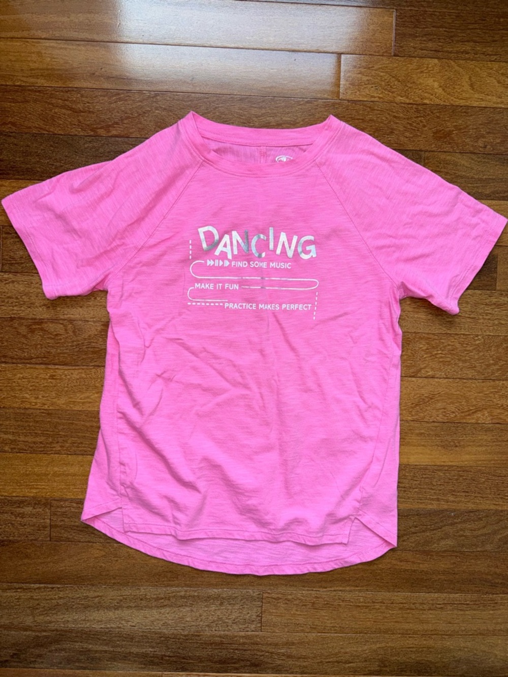 Girls' Pink 'Dancing' Short Sleeve Top